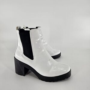 White 6 disco boots y2k 90s heel booties chunk